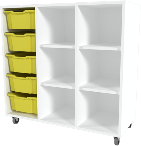 Storix Combikast D1 wit, B1050xH1028xD465 - laden geel