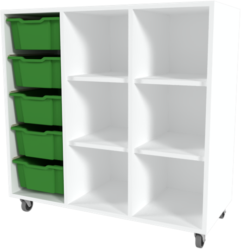 Storix Combikast D1 wit, B1050xH1028xD465 - laden groen