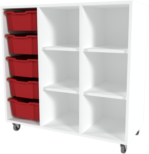 Storix Combikast D1 wit, B1050xH1028xD465 - laden rood