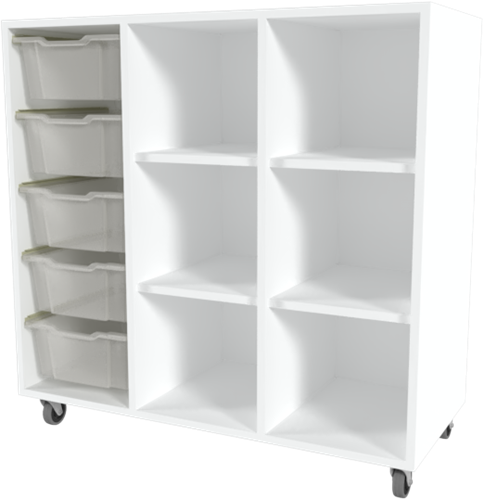 Storix Combikast D1 wit. B1050xH1028xD465 - laden transparant