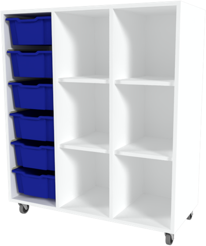 Storix Combikast D1 wit, B1050xH1200xD465 - laden blauw