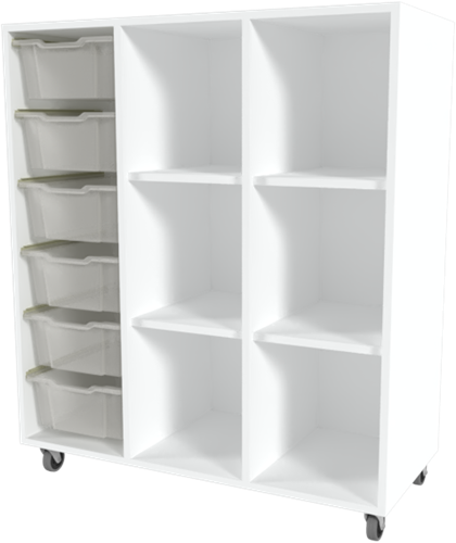 Storix Combikast D1 wit. B1050xH1200xD465 - laden transparant