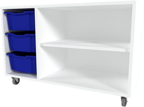 Storix Combikast D2 wit, B1050xH684xD465 - laden blauw