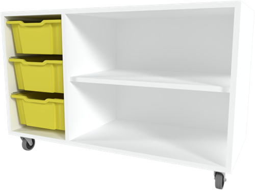 Storix Combikast D2 wit, B1050xH684xD465 - laden geel