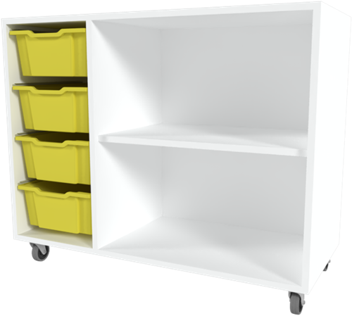 Storix Combikast D2 wit, B1050xH856xD465 - laden geel