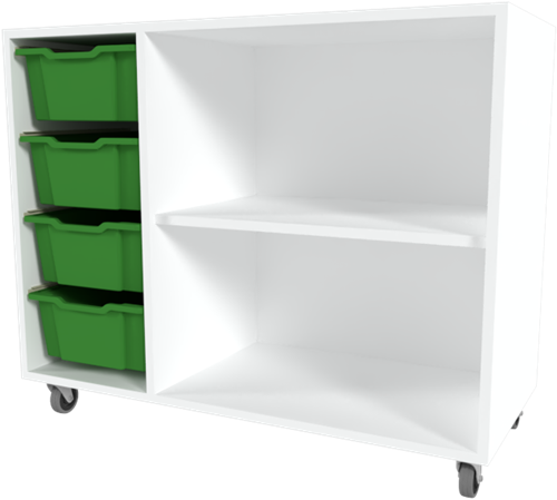Storix Combikast D2 wit, B1050xH856xD465 - laden groen