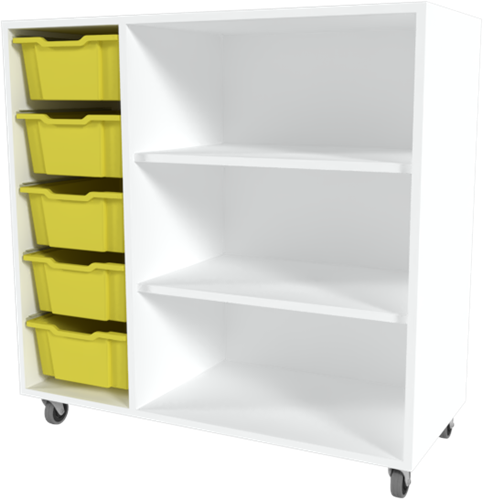 Storix Combikast D2 wit, B1050xH1028xD465 - laden geel