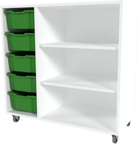 Storix Combikast D2 wit, B1050xH1028xD465 - laden groen