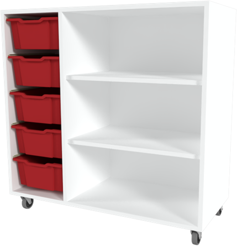 Storix Combikast D2 wit, B1050xH1028xD465 - laden rood