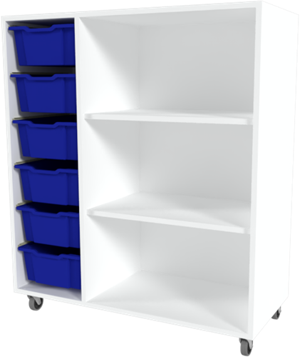 Storix Combikast D2 wit, B1050xH1200xD465 - laden blauw