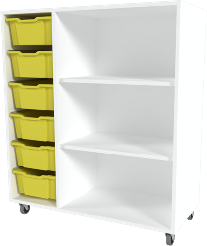 Storix Combikast D2 wit, B1050xH1200xD465 - laden geel
