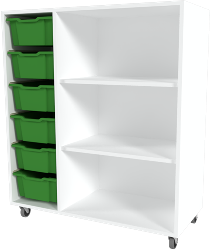 Storix Combikast D2 wit, B1050xH1200xD465 - laden groen