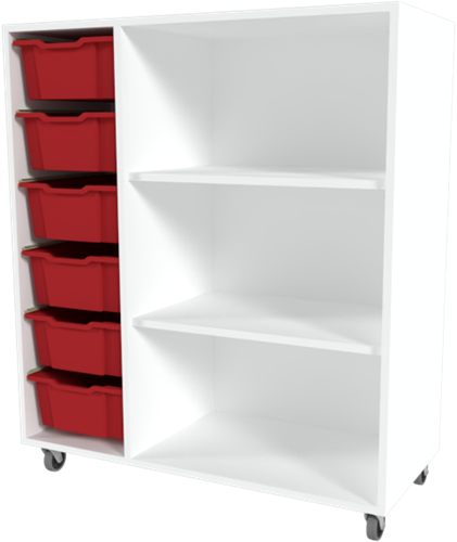 Storix Combikast D2 wit, B1050xH1200xD465 - laden rood