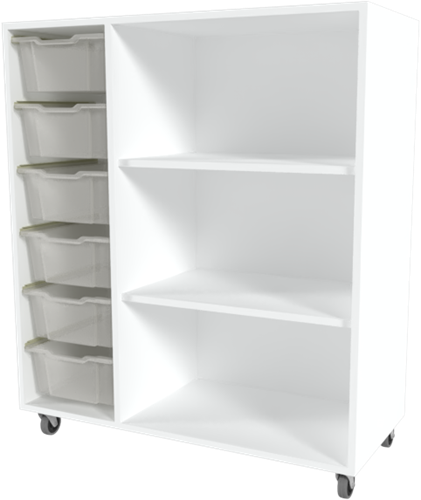 Storix Combikast D2 wit. B1050xH1200xD465 - laden transparant