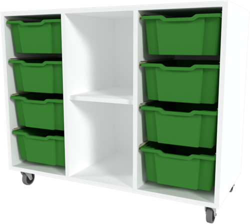 Storix Combikast D6 wit, B1050xH856xD465 - laden groen
