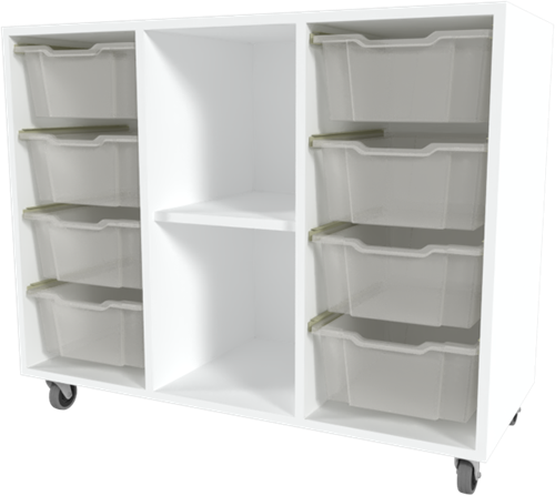 Storix Combikast D6 wit. B1050xH856xD465 - laden transparant