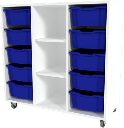 Storix Combikast D6 wit, B1050xH1028xD465 - laden blauw