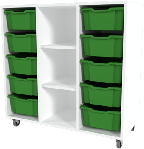 Storix Combikast D6 wit, B1050xH1028xD465 - laden groen