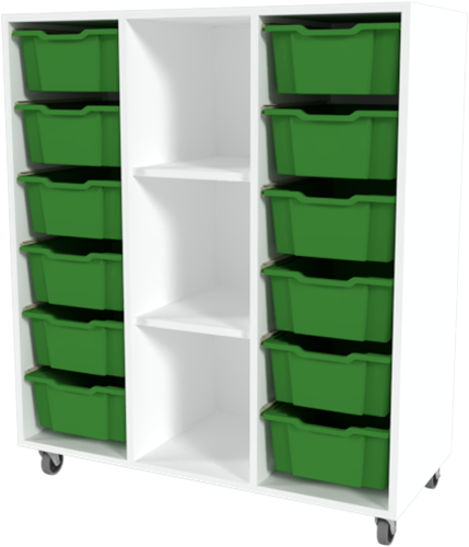 Storix Combikast D6 wit, B1050xH1200xD465 - laden groen