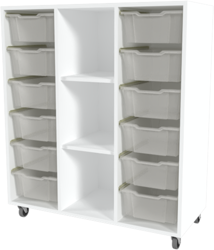 Storix Combikast D6 wit. B1050xH1200xD465 - laden transparant