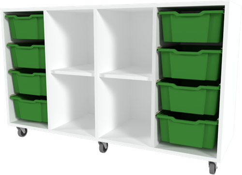 Storix Combikast D6 wit, B1390xH856xD465 - laden groen