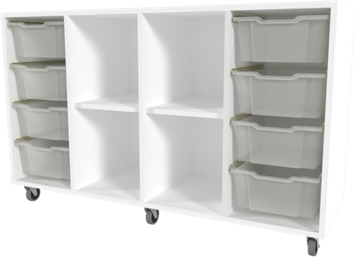 Storix Combikast D6 wit. B1390xH856xD465 - laden transparant
