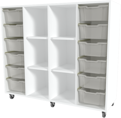 Storix Combikast D6 wit. B1390xH1200xD465 - laden transparant