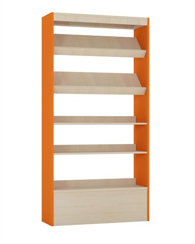 Foxis wandboekenkast hoog - B900 x D300 x H1800 mm - ahorn-oranje