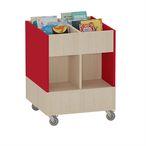 Foxis prentenboekenbak hoog - B600 x D600 x H780 mm - ahorn-rood