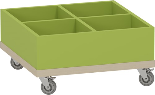 Foxis KDV prentenboekenbak - B600 x D600 x H318 mm - ahorn-avocadogroen