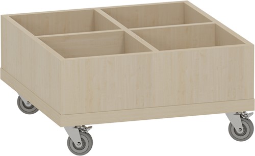 Foxis KDV prentenboekenbak - B600 x D600 x H318 mm - ahorn