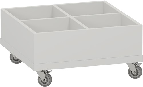 Foxis KDV prentenboekenbak - B600 x D600 x H318 mm - wit