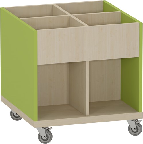 Foxis KDV prentenboekenbak hoog - B600 x D600 x H616 mm - ahorn-avocadogroen