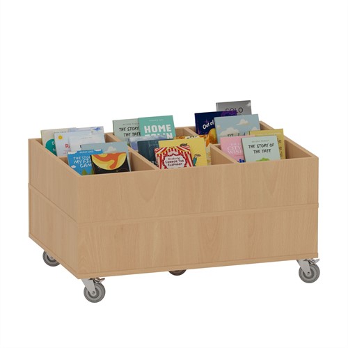 Foxis prentenboekenbak - 6 vakken - B900 x D600 x H464 mm - beuken