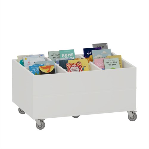 Foxis prentenboekenbak - 6 vakken - B900 x D600 x H464 mm - wit