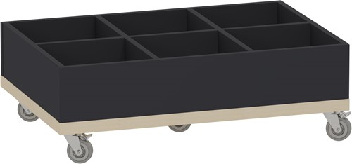 Foxis KDV prentenboekenbak - 6 vakken - B900 x D600 x H318 mm - ahorn-antracietgrijs