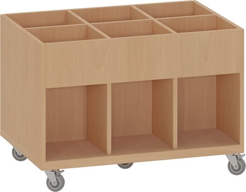 Foxis KDV prentenboekenbak - 6 vakken - B900 x D600 x H616 mm - beuken