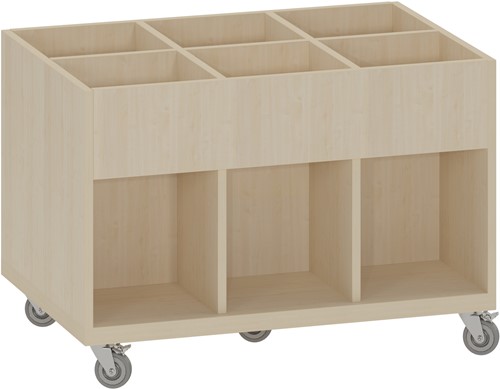 Foxis KDV prentenboekenbak - 6 vakken - B900 x D600 x H616 mm - ahorn