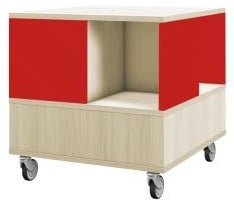 Foxis 22 kubuskast 1 niveau - B605 x D605 x H640 mm - ahorn-rood