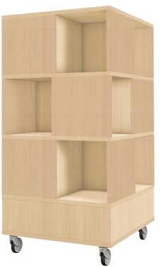 Foxis 22 kubuskast 3 niveaus - B605 x D605 x H1320 mm - beuken