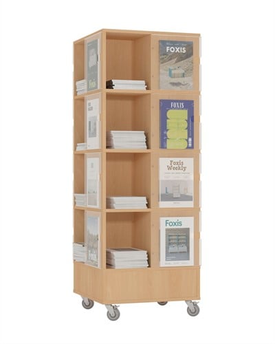 Foxis Tijdschriftentoren - B605 x D605 x H1660 mm - beuken
