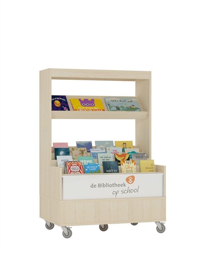 Foxis browser boekenkast enkelzijdig - B900 x D600 x H1340 mm - ahorn
