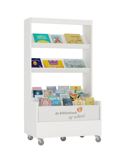 Foxis browser boekenkast enkelzijdig - B900 x D600 x H1660 mm - wit
