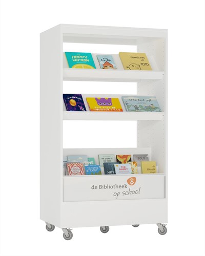 Foxis browser boekenkast dubbelzijdig - B900 x D600 x H1660 mm - wit