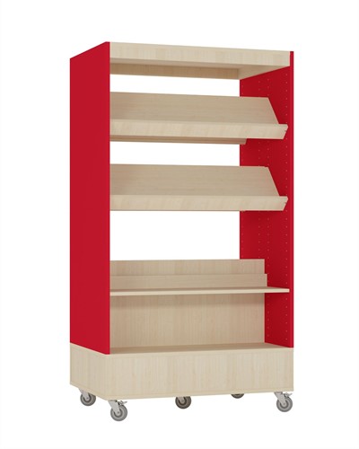 Foxis boekenkast dubbelzijdig - B900 x D600 x H1660 mm - ahorn-rood