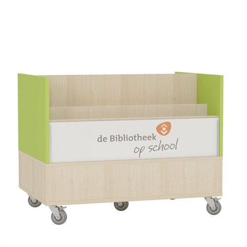 Foxis browserkast dubbelzijdig - B900 x D600 x H700 mm - ahorn-avocadogroen