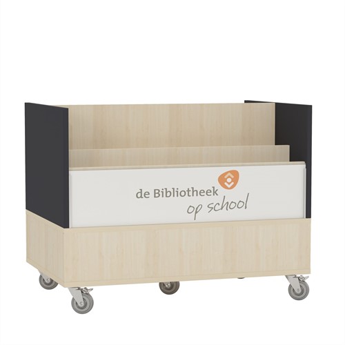 Foxis browserkast dubbelzijdig - B900 x D600 x H700 mm - ahorn-antracietgrijs