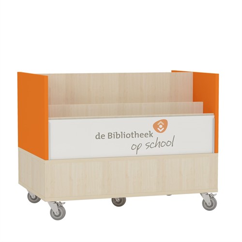 Foxis browserkast dubbelzijdig - B900 x D600 x H700 mm - ahorn-oranje