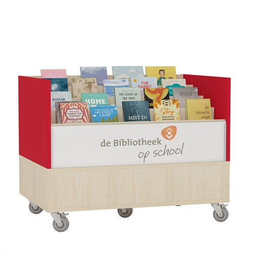 Foxis browserkast enkelzijdig - B900 x D600 x H700 mm - ahorn-rood