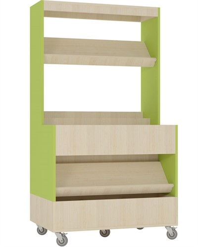 Foxis makkelijk lezen plein - B900 x D600 x H1660 mm - ahorn-avocadogroen